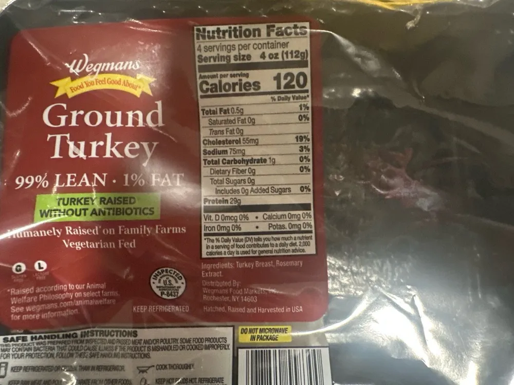 Ground Turkey 99% Lean 1% Fat