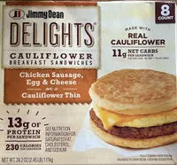 Chicken Sausage, Egg & Cheese On A Cauliflower Thin