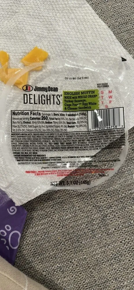 English Muffin with Whole Grain Turkey Sausage, Cage Free Egg White & Cheese Sandwich