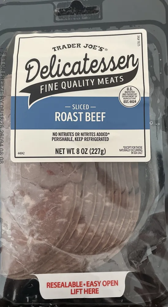 Sliced roast beef