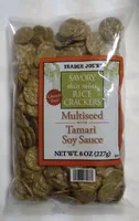 Savory thin mini rice crackers Multiseed with Tamari Soy Sauce