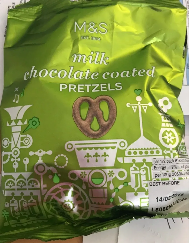 Milk chocolate coated Pretzels