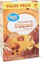 Chocolate Chip Dipped Chewy Granola Bars