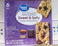 Dark Chocolate, Peanut & Almond Sweet & Salty Chewy Granola Bars