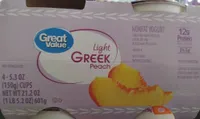 Light Greek Peach Nonfat Yogurt
