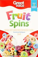 Fruit spins sweetened multigrain cereal with