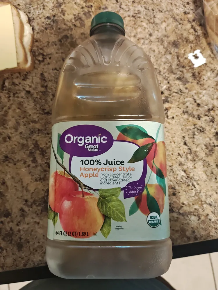 Organic apple juice from concentrate
