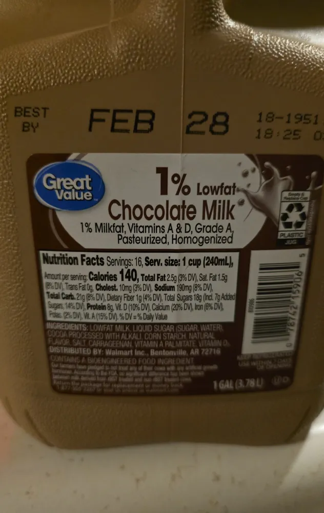 1% Lowfat Chocolate Milk