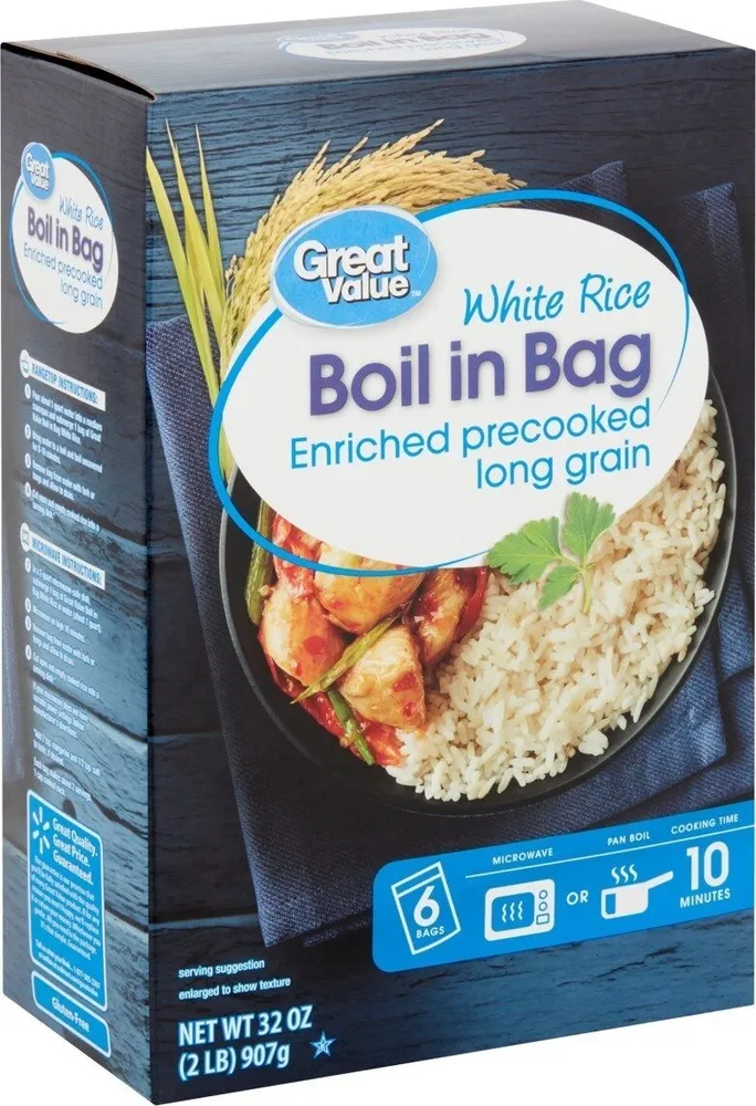 White Rice Boil in Bag Enriched precooked long grain