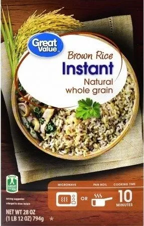 Great Value Instant Brown Rice Natural Whole Grain, 28 Oz