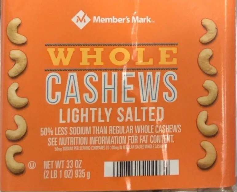 whole CASHEWS LIGHTLY SALTED