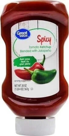 Great Value Spicy Tomato Ketchup Blenmded With Jalapeno, 20 Oz