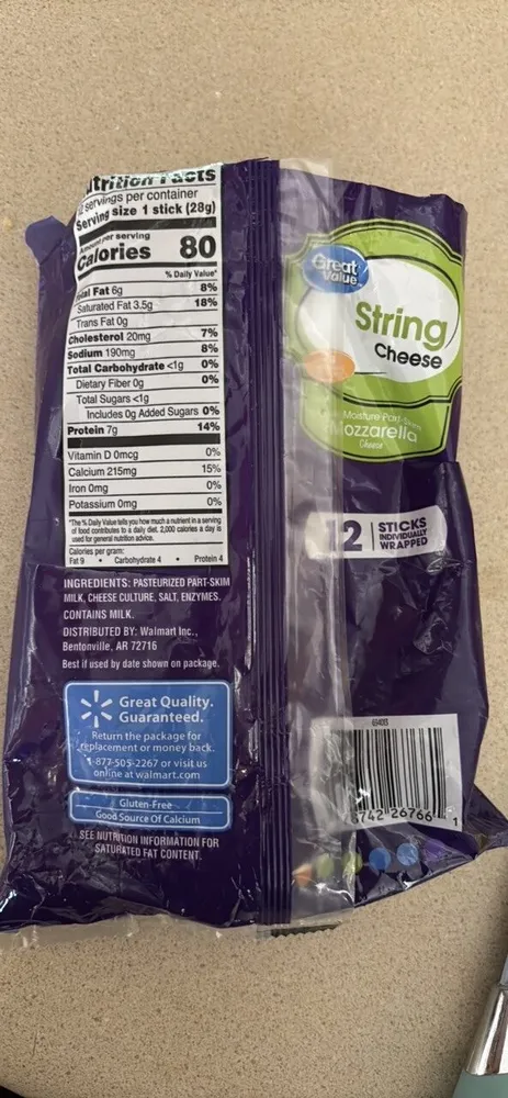String Cheese Low-Moisture Part-Skim Mozzarella Cheese