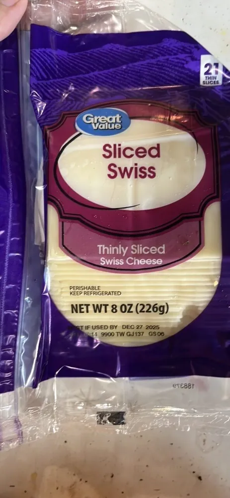 Sliced Swiss Thinly Sliced Swiss Cheese