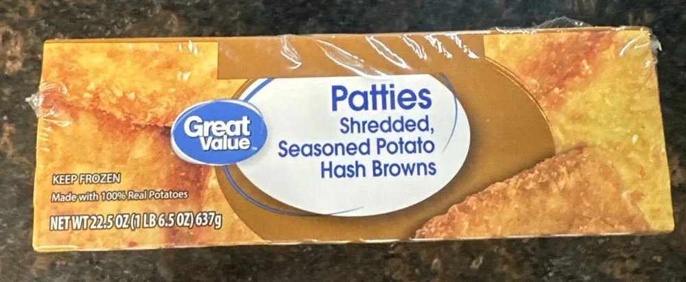 Patties, Shredded, seasoned potato hash browns
