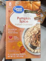 Pumpkin spice instant oatmeal