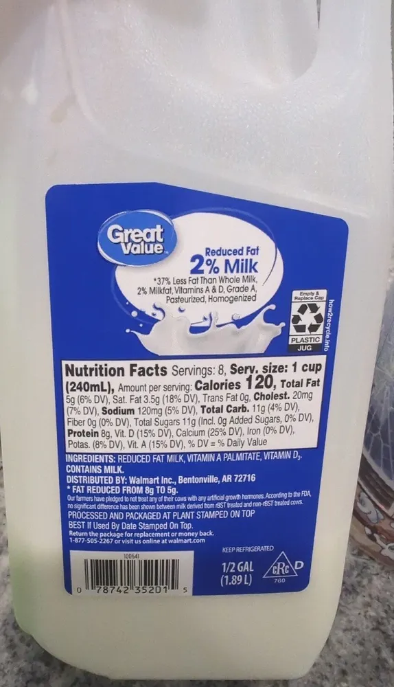 Reduced Fat 2% Milk