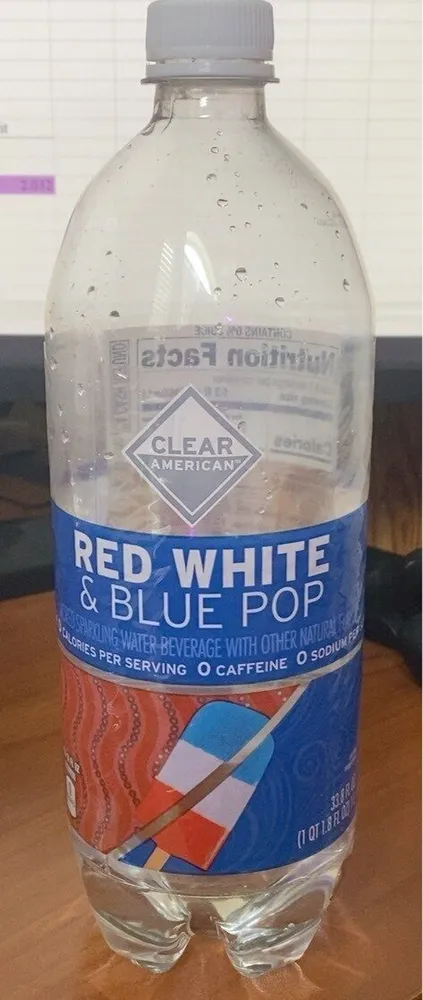 RED WHITE & BLUE POP COLD SPARKLING WATER BEVERAGE