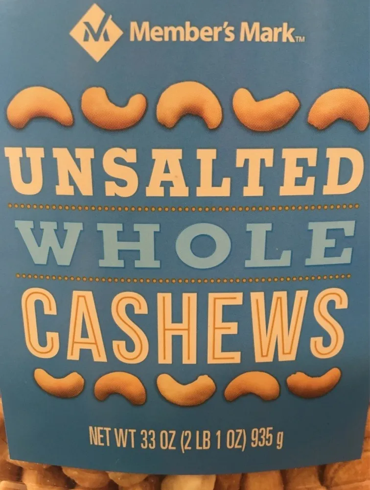 Unsalted whole Cashews