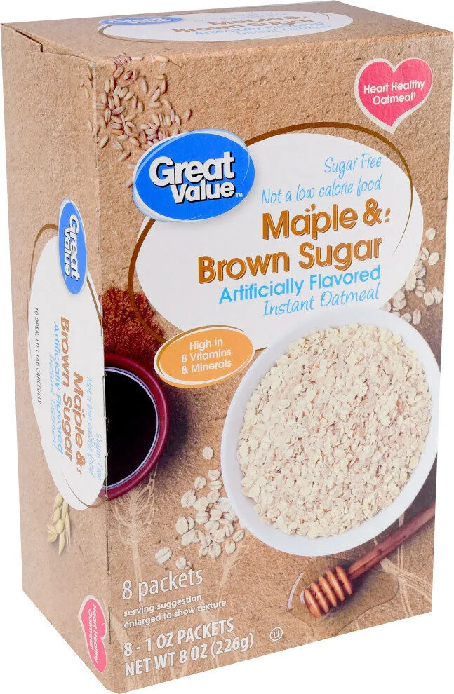 Sugar Free Instant Oatmeal, Maple & Brown Sugar