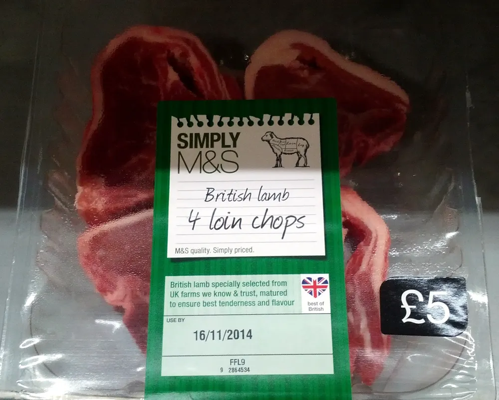 4 British lamb loin chops