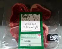 4 British lamb loin chops