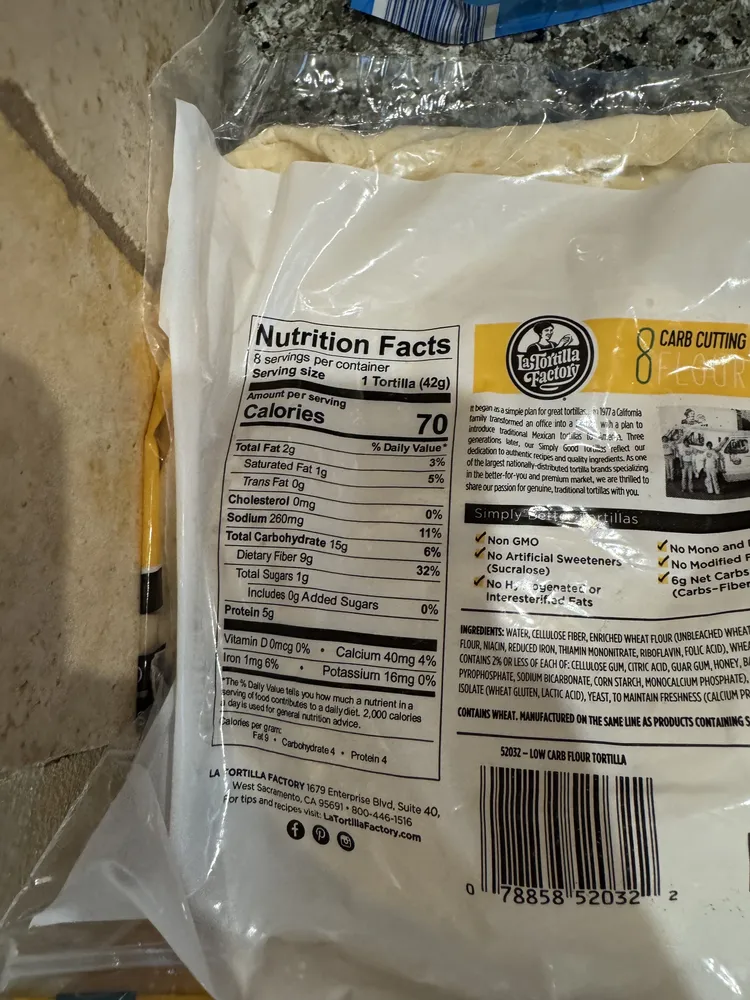 Carb Cutting Flour Tortillas