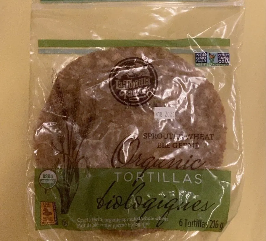 Organic Sprouted Whole Wheat Tortillas