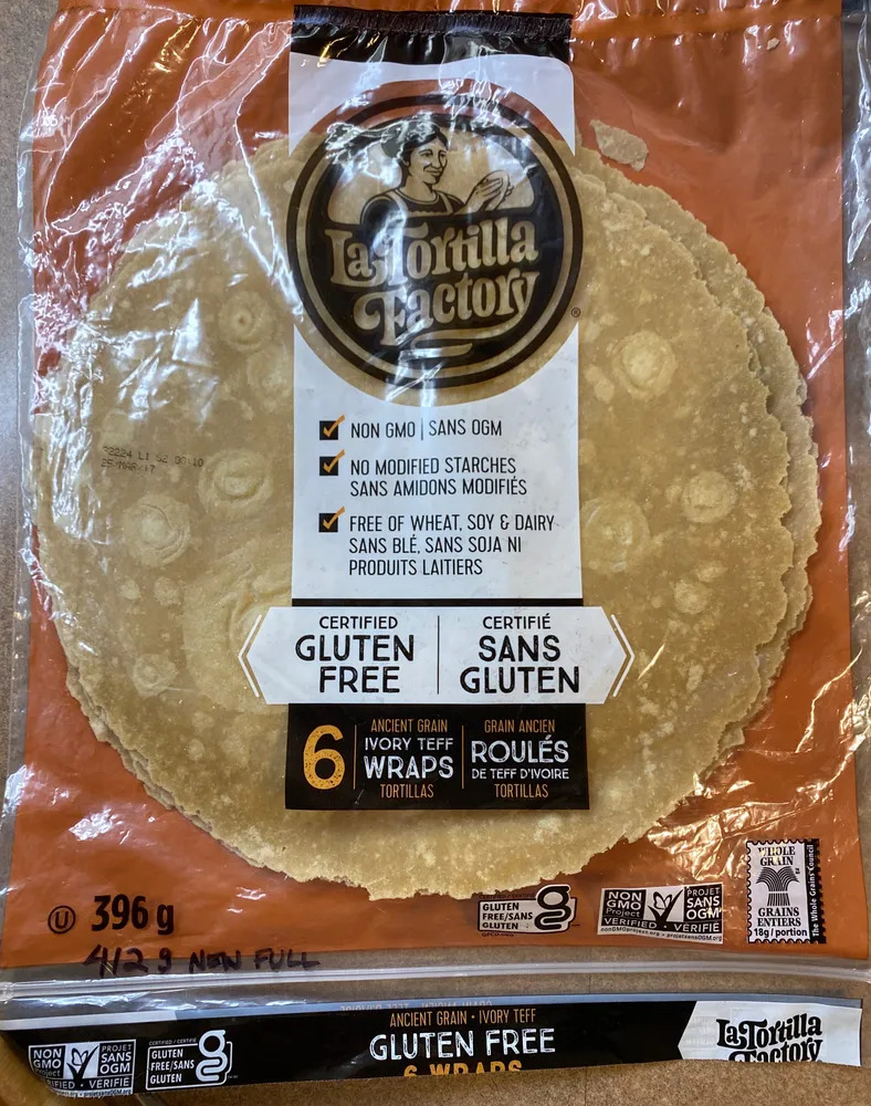 Ivory Teff Wraps, Gluten Free