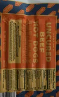 Uncured beef hotdog