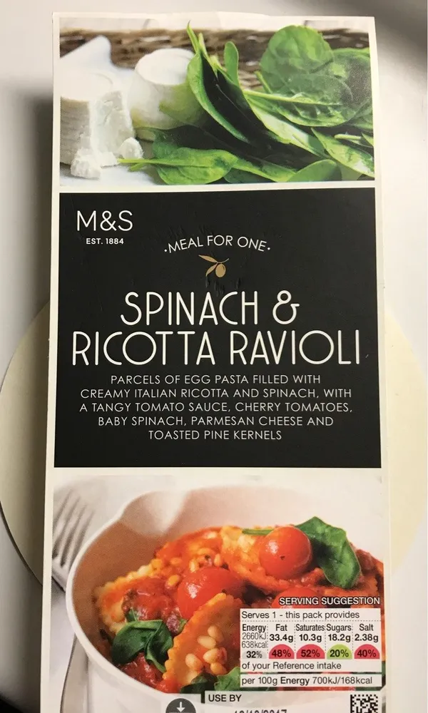 Spinach & ricotta ravioli