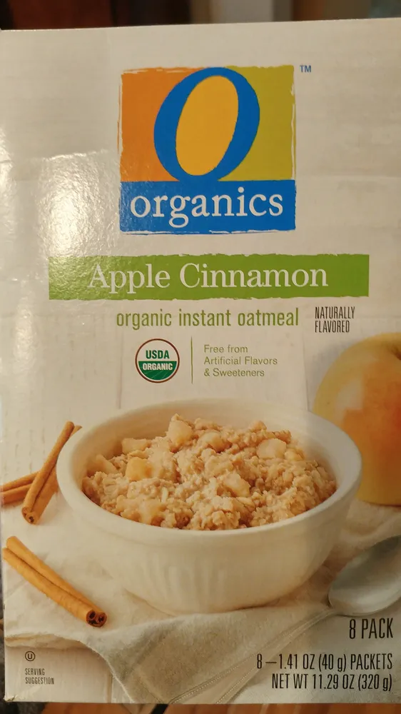 Apple cinnamon organic instant oatmeal