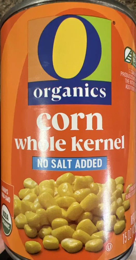Organic Whole Kernel Corn, No Salt Added