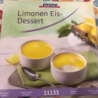 Postre de helado de limom