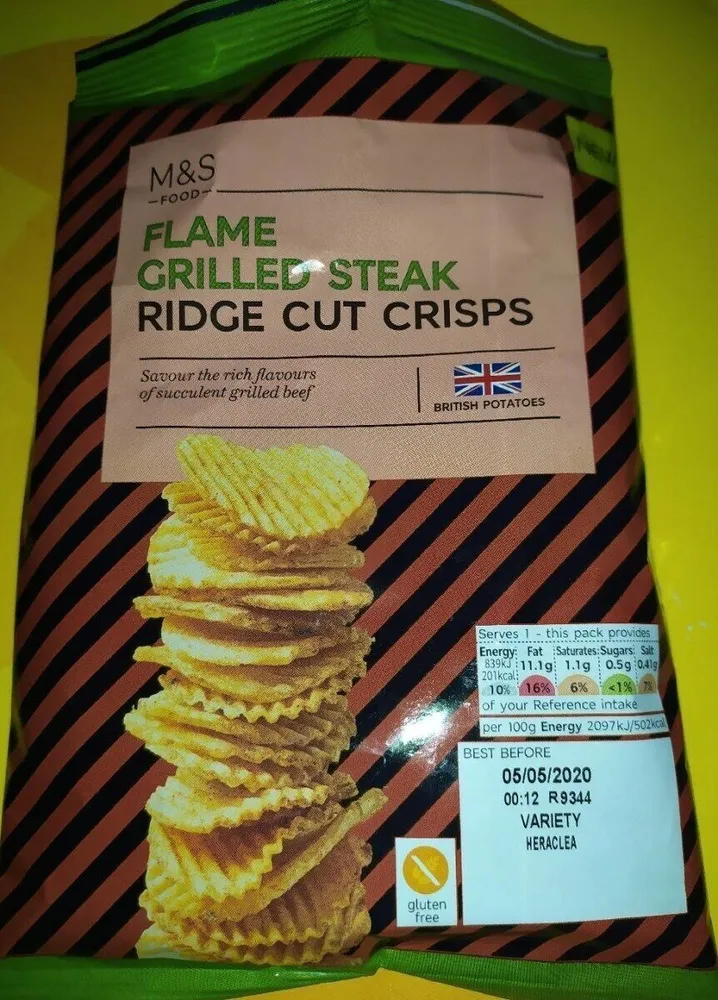 Flame grilled steak - Ridge cut crisps