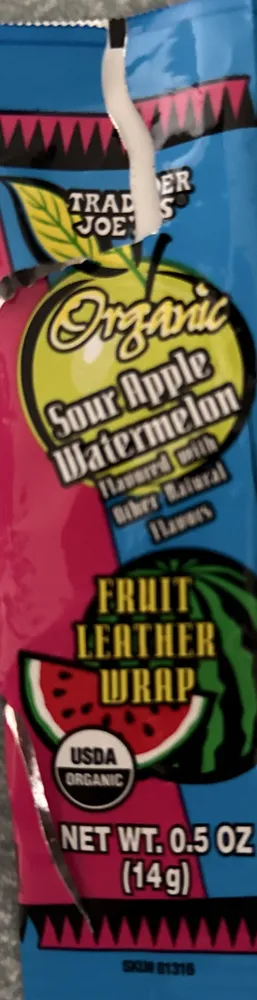 Organic Sour Apple Watermelon Fruit Leather Wrap