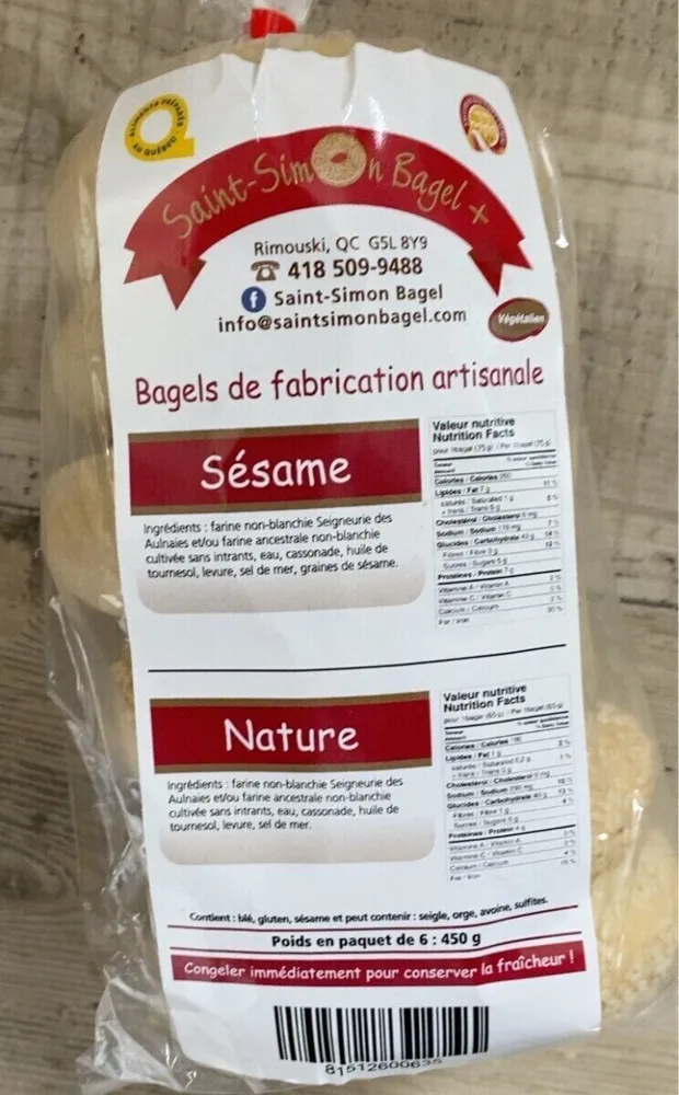 Bagels de fabrication artisanale