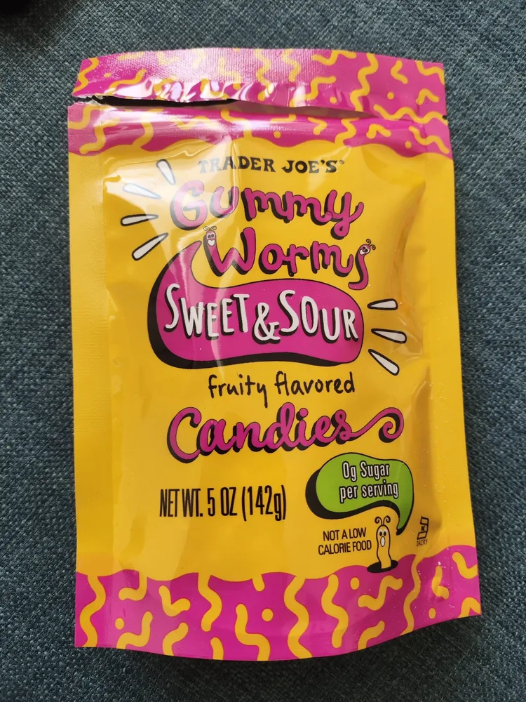 Gummy Worms Sweet & Sour Fruity Flavored Candies