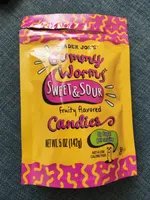 Gummy Worms Sweet & Sour Fruity Flavored Candies