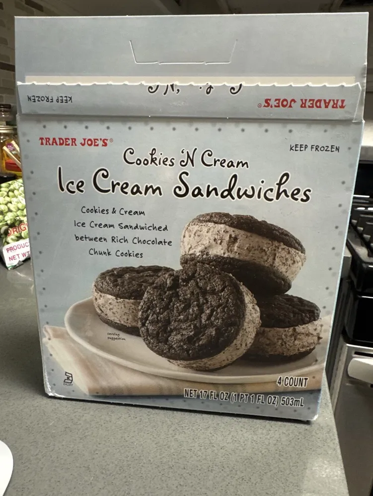 Cookies N Cream Ice Cream Sandwiches