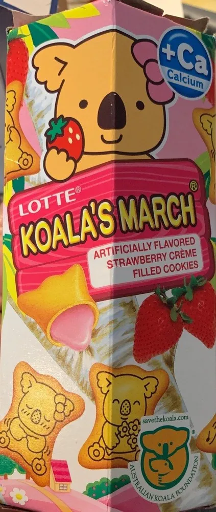 Lotte, koala's march creme cookies, strawberry