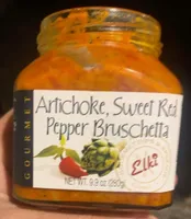 Artichoke sweet red pepper bruschetta