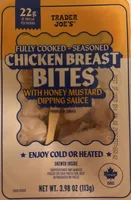 Fully Cooked - Seasoned Chicken Breast Bites with Honey Mustard Dipping Sauce