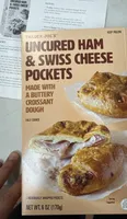 Uncured ham & Swiss cheese pockets