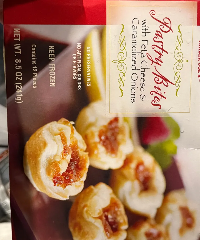 Pastry Bites  with Feta Cheese and  Caramelized Onions
