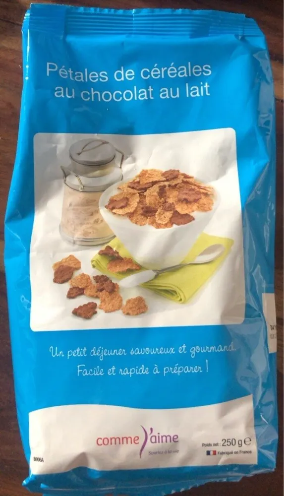 Pétales de céréales au chocolat au lait
