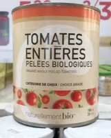 Tomates entières pelées biologiques