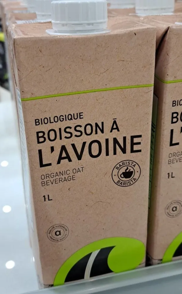 Boisson à l'avoine biologique