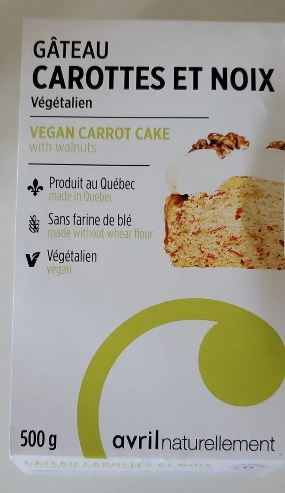 Gateau carotte et noix vegetalien