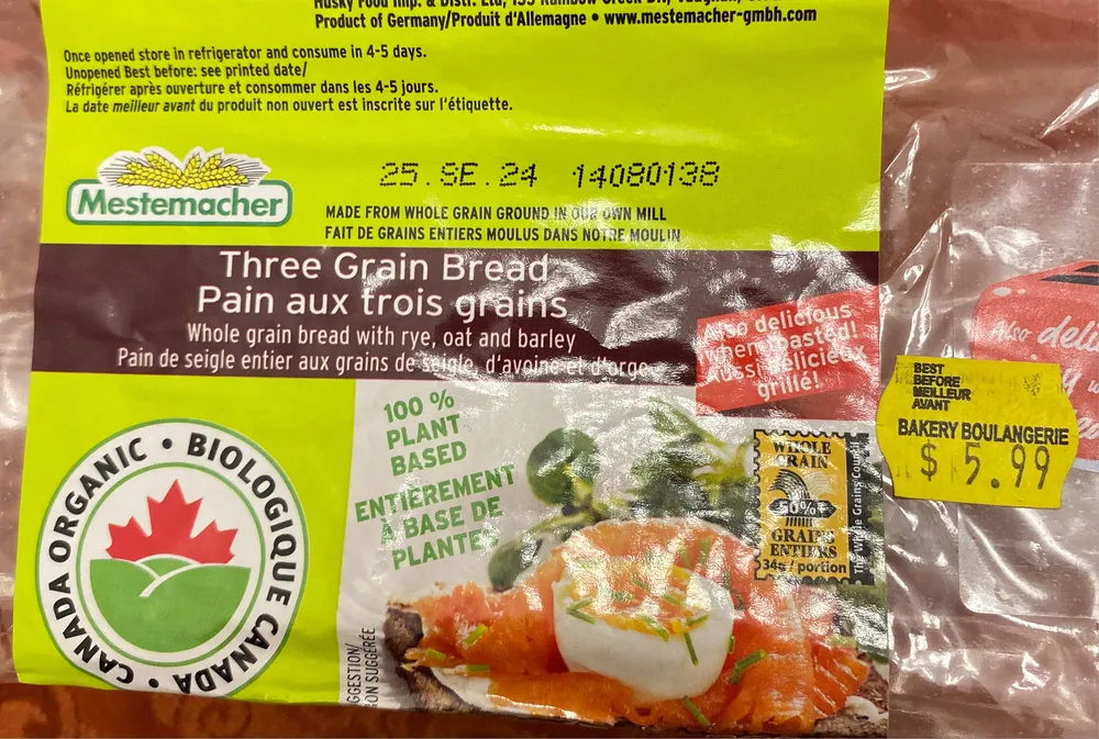 Organic Three Grain Bread